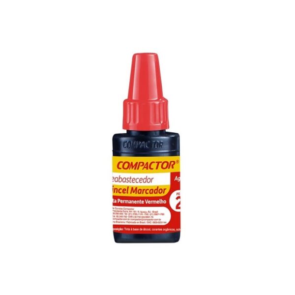 Reabastecedor para Pincel Marcador Compactor 20ml Vermelho