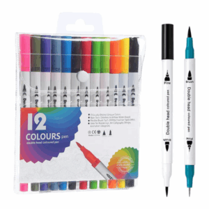 Canetinha Hidrocor 12 Cores Brush Ponta Dupla