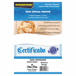 Papel Especial Vergê Branco A4 180G PCT C/50 FL Master