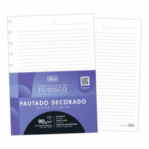 Refil para Tilidisco Universitário Pautado Decorado 80 Folhas