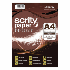 Papel Kraft Madeira 180G A4 PCT C/50FL Scrity