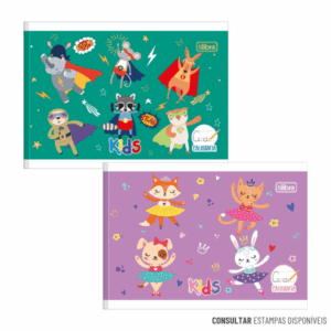 Caderno de Caligrafia Horizontal Brochura 1/4 Capa Flexível Sapeca 40 Folhas