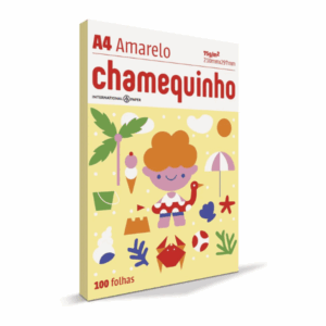 Papel Sulfite Chamequinho Amarelo A4 75G Pacote com 100 folhas