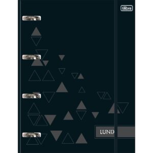 Caderno Argolado Cartonado Universitário Com Elástico Lunix Preto 80 Folhas