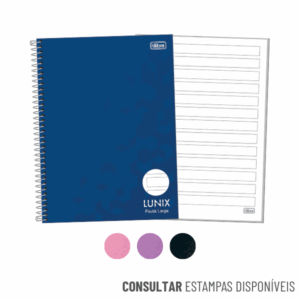 Caderno de Caligrafia Brochura Capa Dura Pauta Larga Lunix 80 Folhas