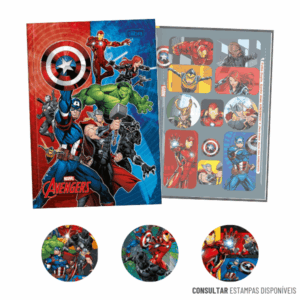 Caderno Brochura 1/4 Capa Dura Avengers 80 Folhas