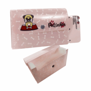 Pasta Sanfonada A6 com 12 Divisórias Patinhas Rosa Plascony