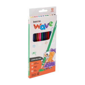Lápis de Cor 12 Cores Sextavado Bazze Tris