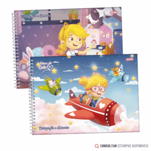 Caderno de Desenho Espiral Capa Dura Turma da Bela 80 Folhas Jandaia