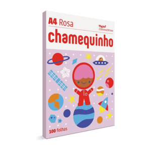Papel Sulfite Chamequinho Rosa A4 75G Pacote com 100 folhas