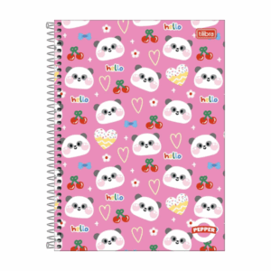 Caderno Universitário 10 Matérias Capa Dura Pepper Feminino 160 Folhas