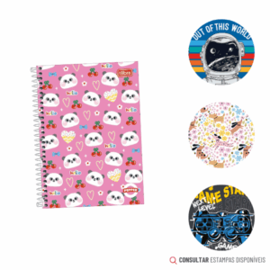 Caderneta Espiral 1/8 Capa Dura Pepper 80 Folhas