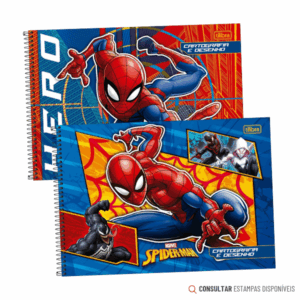 Caderno de Desenho Espiral Capa Dura Spider Man 80 Folhas