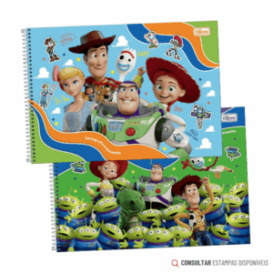 Caderno de Desenho Espiral Capa Dura Toy Story 80 Folhas
