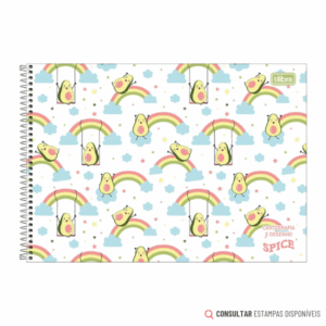Caderno de Desenho Espiral Capa Dura Spice 80 Folhas