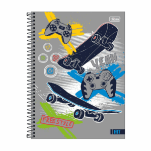 Caderno Universitário 16 Matérias Capa Dura Hit Masculino 256 Folhas