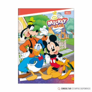 Caderno Brochura Universitário Capa Dura Mickey 80 Folhas