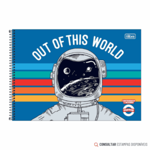 Caderno de Desenho Espiral Capa Dura Pepper Masculino 80 Folhas