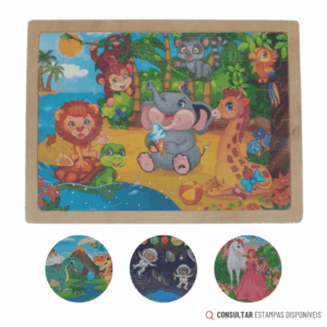 Brinquedo Educativo Quebra-Cabeça de Madeira