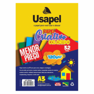 Papel Criativo A3 Color 120G Bloco 32 Folhas Usapel