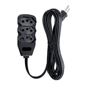 Extensão Elétrica Slim 3 Tomadas 2M 10AH Preto