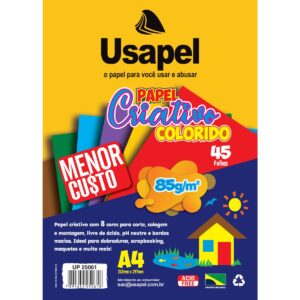 Papel Criativo A4 Color 85G Bloco 45 Folhas Usapel