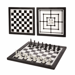 Brinquedo Educativo Jogo de Tabuleiro 2 em 1 Xadrez e Trilha