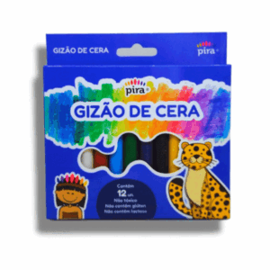 Giz de Cera Grosso 12 Cores Pira