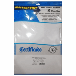 Papel Criativo A3 Branco 120G Bloco 25 Folhas Master
