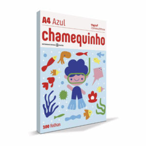 Papel Sulfite Chamequinho Azul A4 75G Pacote com 100 folhas