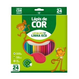 Lápis de Cor 24 Cores Eco Sextavado Leonora