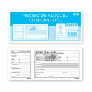 Recibo de Aluguel com Canhoto 50 Folhas SD