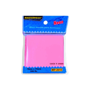 Bloco Adesivo 75x75mm Rosa Neon C/100 FL MP 2015 Master