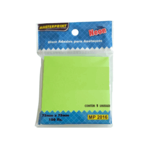 Bloco Adesivo 75x75mm Verde Neon C/100 FL MP 2016 Master