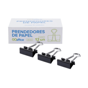 Prendedor de Papel 25mm Preto Go Office CX C/12 UN