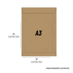 Envelope Saco Kraft A3 310x410mm 80G PT C/5 UN SKN041
