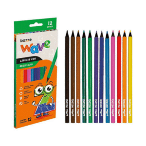 Lápis de Cor 12 Cores Sextavado Bazze Eco